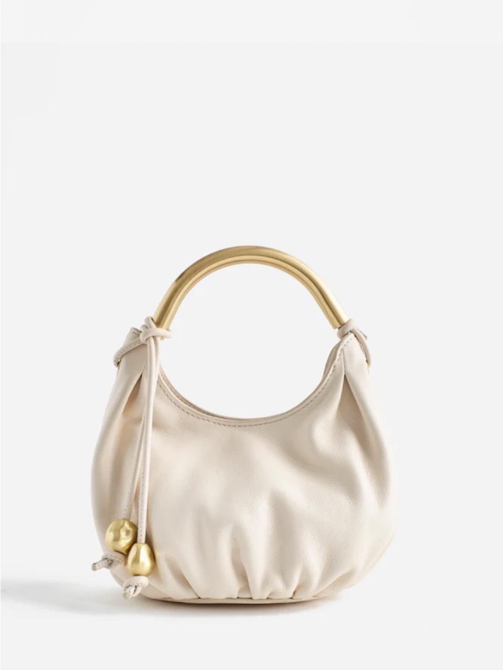 Madewell Cream Mini Hobo with Gold Handle